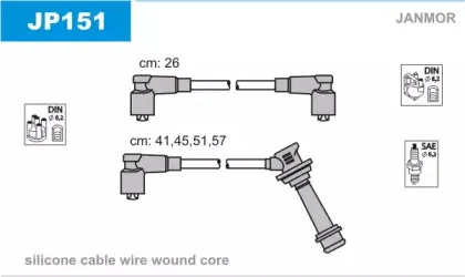 JP151 JANMOR Комплект проводов зажигания