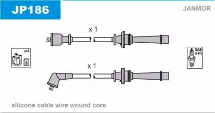 JP186 JANMOR Комплект проводов зажигания