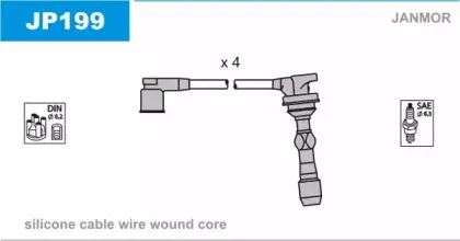 JP199 JANMOR Комплект проводов зажигания