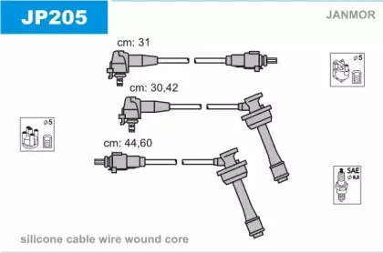 JP205 JANMOR Комплект проводов зажигания