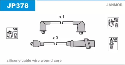 JP378 JANMOR Комплект проводов зажигания