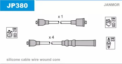 JP380 JANMOR Комплект проводов зажигания