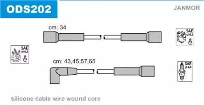 ODS202 JANMOR Комплект проводов зажигания