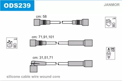 ODS239 JANMOR Комплект проводов зажигания