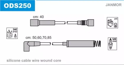 ODS250 JANMOR Комплект проводов зажигания