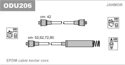 ODU206 JANMOR Комплект проводов зажигания
