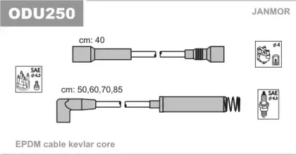 ODU250 JANMOR Комплект проводов зажигания