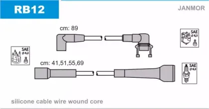 RB12 JANMOR Комплект проводов зажигания