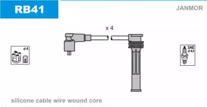 RB41 JANMOR Комплект проводов зажигания