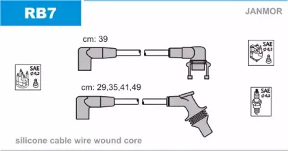RB7 JANMOR Комплект проводов зажигания