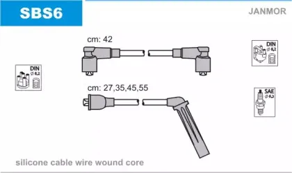 SBS6 JANMOR Комплект проводов зажигания