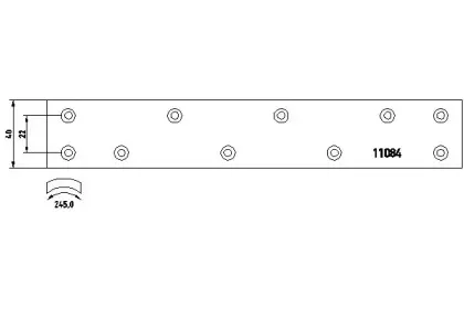 1108401 TEXTAR Комплект тормозных башмаков, барабанные тормоза
