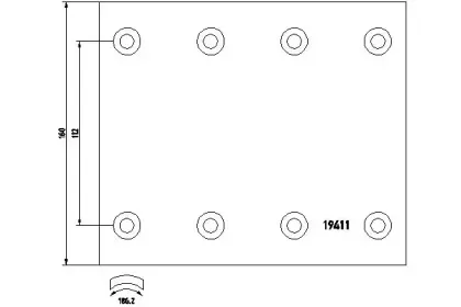 1941102 TEXTAR Комплект тормозных башмаков, барабанные тормоза
