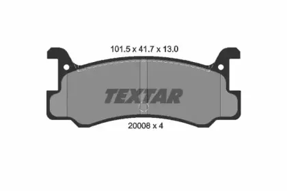 2000801 TEXTAR Комплект тормозных колодок, дисковый тормоз