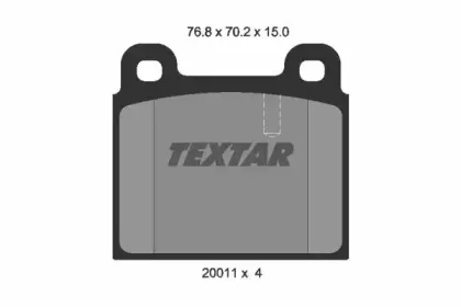 2001102 TEXTAR Комплект тормозных колодок, дисковый тормоз