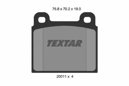 2001104 TEXTAR Комплект тормозных колодок, дисковый тормоз