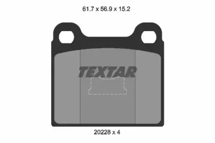2022803 TEXTAR Комплект тормозных колодок, дисковый тормоз