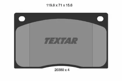 2038001 TEXTAR Комплект тормозных колодок, дисковый тормоз