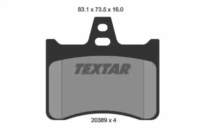 2038902 TEXTAR Комплект тормозных колодок, дисковый тормоз