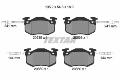 2063503 TEXTAR Комплект тормозных колодок, дисковый тормоз