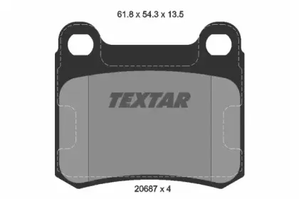 2068703 TEXTAR Комплект тормозных колодок, дисковый тормоз