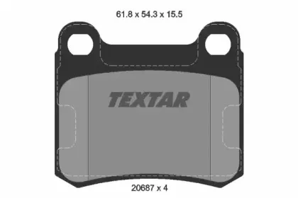 2068701 TEXTAR Комплект тормозных колодок, дисковый тормоз