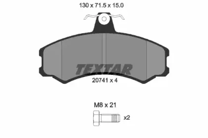 2074105 TEXTAR Комплект тормозных колодок, дисковый тормоз