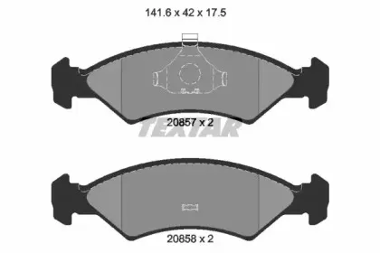 2085702 TEXTAR Комплект тормозных колодок, дисковый тормоз