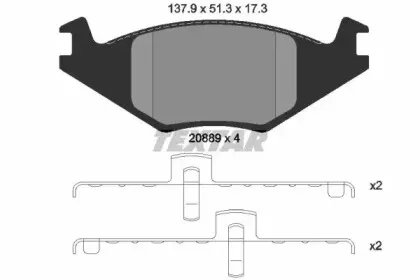 2088902 TEXTAR Комплект тормозных колодок, дисковый тормоз