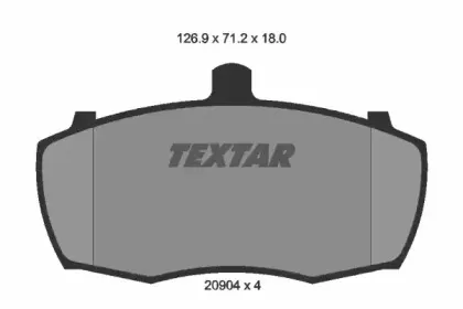 2090401 TEXTAR Комплект тормозных колодок, дисковый тормоз