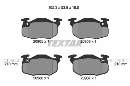 2090506 TEXTAR Комплект тормозных колодок, дисковый тормоз