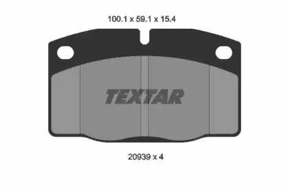2093903 TEXTAR Комплект тормозных колодок, дисковый тормоз