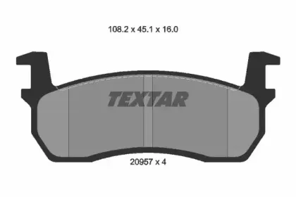 2095701 TEXTAR Комплект тормозных колодок, дисковый тормоз
