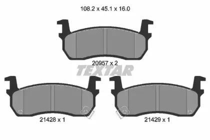 2095702 TEXTAR Комплект тормозных колодок, дисковый тормоз