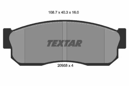 2095802 TEXTAR Комплект тормозных колодок, дисковый тормоз