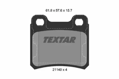 2114001 TEXTAR Комплект тормозных колодок, дисковый тормоз