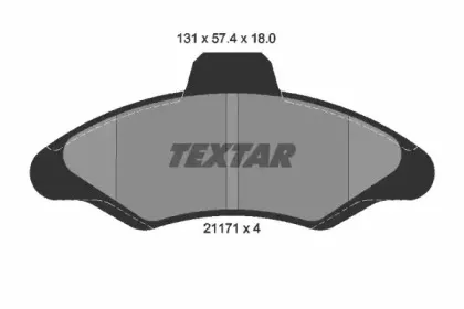 2117105 TEXTAR Комплект тормозных колодок, дисковый тормоз