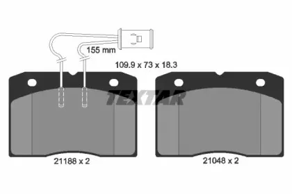 2118801 TEXTAR Комплект тормозных колодок, дисковый тормоз
