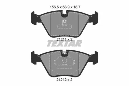 2121102 TEXTAR Комплект тормозных колодок, дисковый тормоз