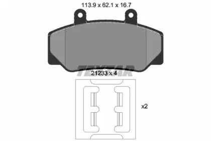 2123302 TEXTAR Комплект тормозных колодок, дисковый тормоз