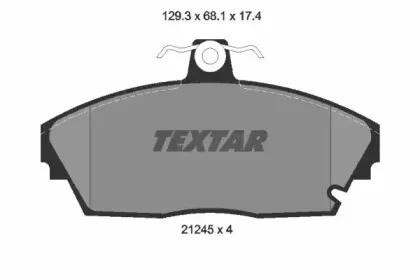 2124502 TEXTAR Комплект тормозных колодок, дисковый тормоз