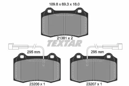 2138103 TEXTAR Комплект тормозных колодок, дисковый тормоз