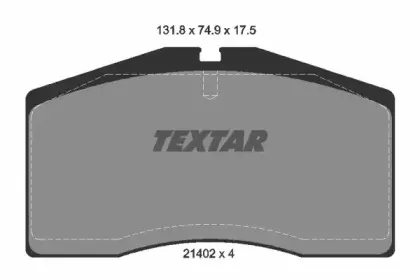2140201 TEXTAR Комплект тормозных колодок, дисковый тормоз