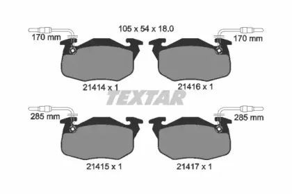 2141401 TEXTAR Комплект тормозных колодок, дисковый тормоз