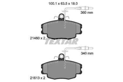 2146002 TEXTAR Комплект тормозных колодок, дисковый тормоз