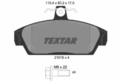 2151801 TEXTAR Комплект тормозных колодок, дисковый тормоз
