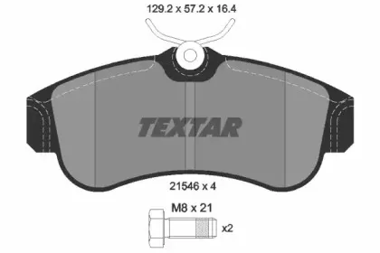 2154601 TEXTAR Комплект тормозных колодок, дисковый тормоз