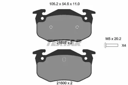 2159701 TEXTAR Комплект тормозных колодок, дисковый тормоз
