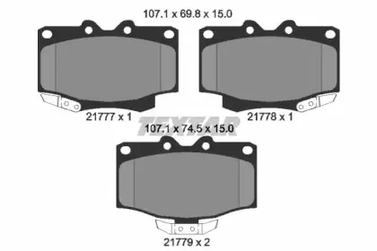 2177702 TEXTAR Комплект тормозных колодок, дисковый тормоз