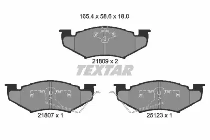 2180902 TEXTAR Комплект тормозных колодок, дисковый тормоз